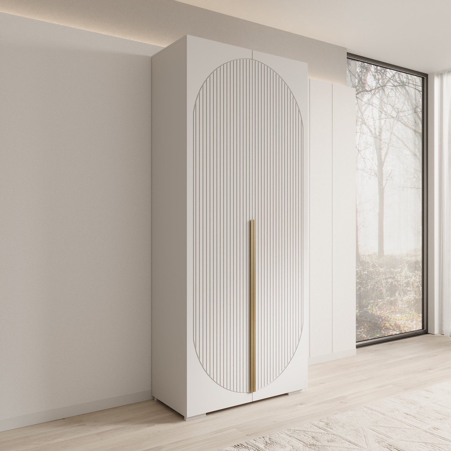MEUBELLA Mayfair - Kledingkast 2-deurs - Wit - 100x47x237 cm