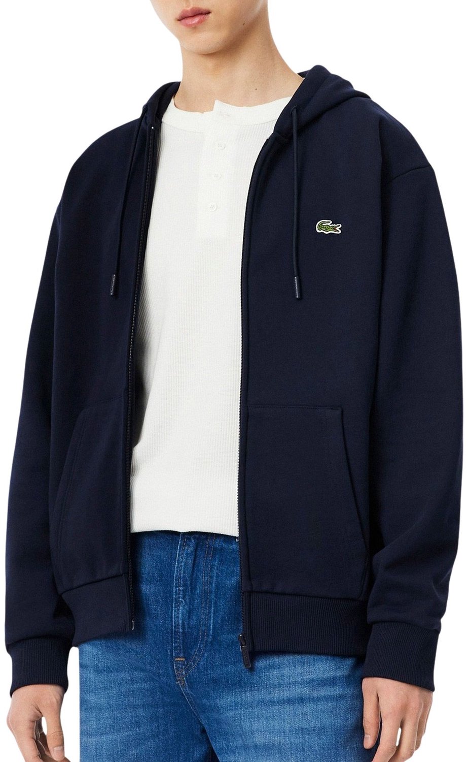 Lacoste Full-Zip Fleece Hoodie Heren Blauw