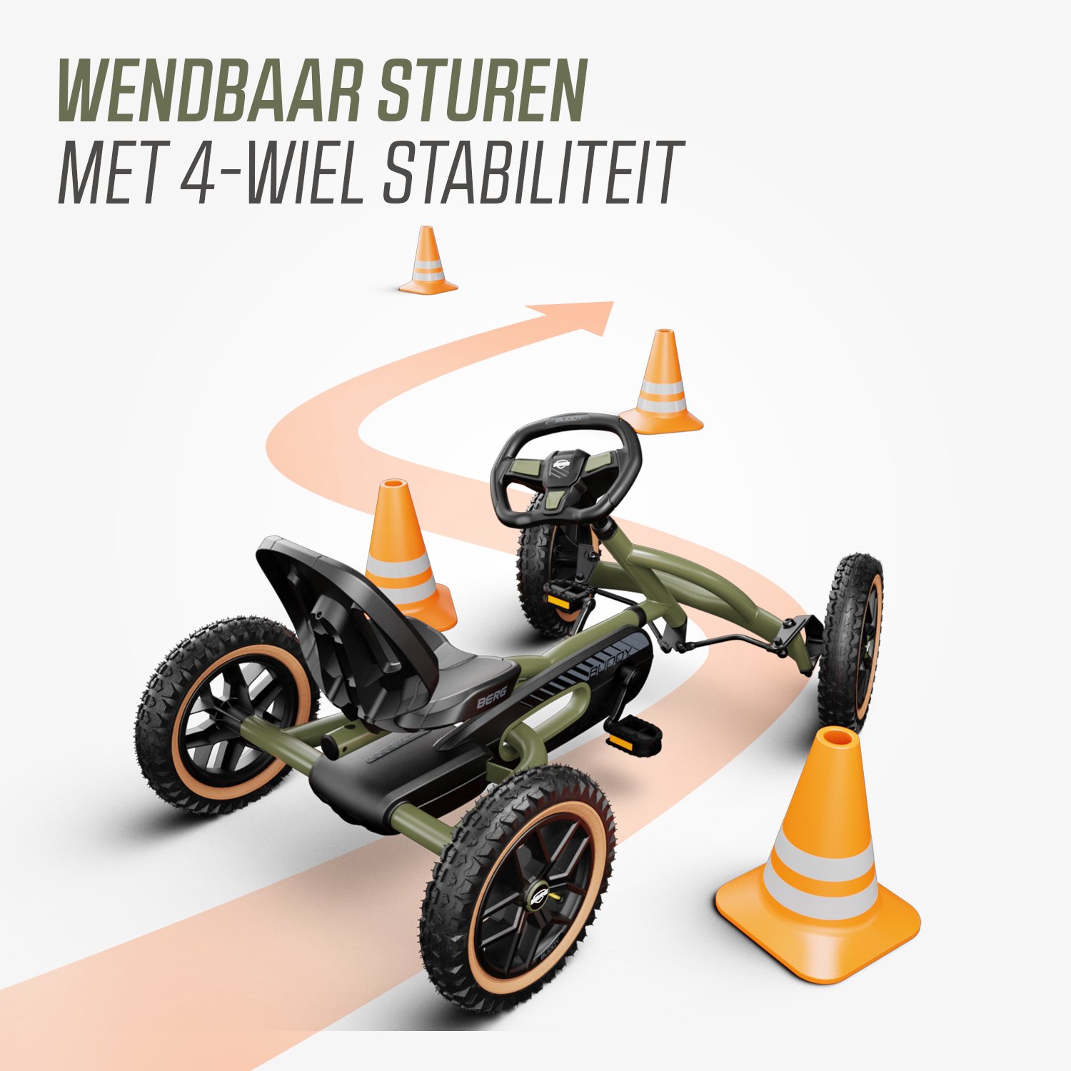 BERG Buddy Trail Green - 3+ Jaar - Verstelbare Stoel - Luchtbanden - Groen — afbeelding 9