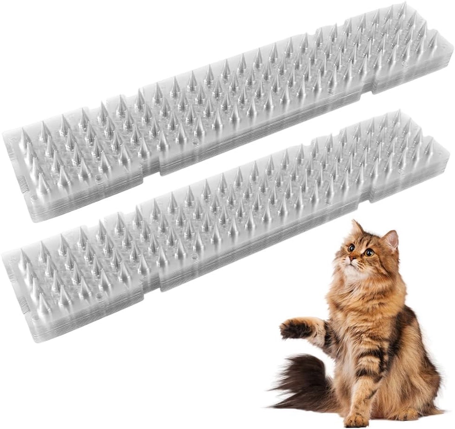 Kattenafweermat - Transparant - 42 x 8,3 cm - Flexibele Beschermingsmat van Kunststof - Voor Tuin en Balkon