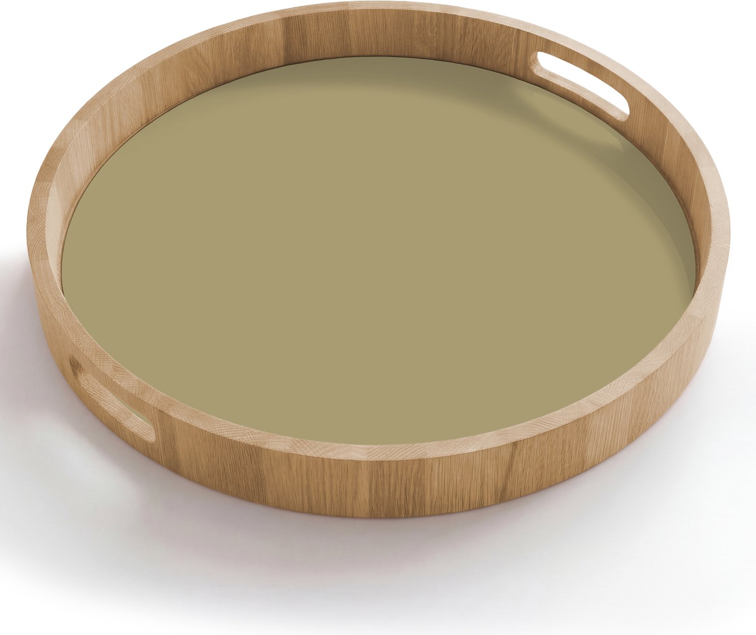 Dienblad rond 50x50 cm - Schootdienblad hout - Antique - Moss - Groen - Borrelplank rechthoek - Plateau houten dienbladen