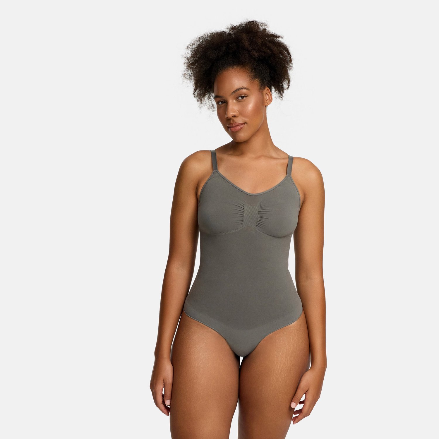 cfab Bodysuit met corrigerende shapewear en slipje - Grafiet - 2XL - Corrigerende Body - Naadlos - corrigerend ondergoed dames