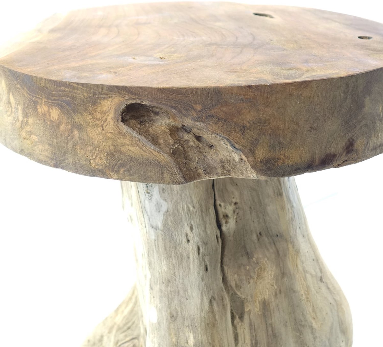 Van der Leeden kruk teak boomwortel diameter 40 cm