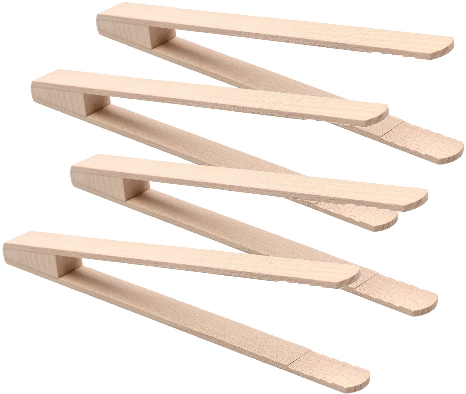 KOTARBAU® Houten Keukentang 22 cm - Keukenhulp - Hout - Natuurlijk Set van 4 - Grilltang - Tang voor Komkommers en Zuurkool