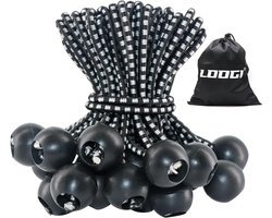 LOOGI Bungee Banden met Bal (50 stuks) - 10cm Spanners voor Tenten