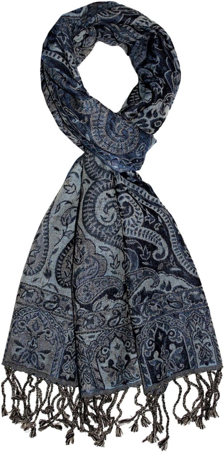 Lorenzo Cana Heren Sjaal Wol Paisley Patroon Kleurrijk 35x160cm Grijs
