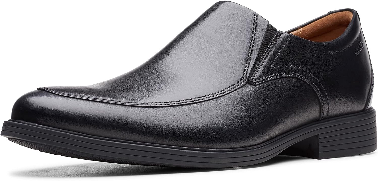 Clarks Heren Instapslippers Whiddon Step Leer Zwart