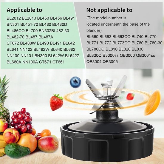 Vervangende Blender Onderdelen, 2 Stuks Mixbekers met Afneembare Deksel, 7 Vleugel Extractor Mes Geschikt voor Diverse Modellen, Geen Lekken en Ideaal voor Smoothies en Sapjes — afbeelding 3