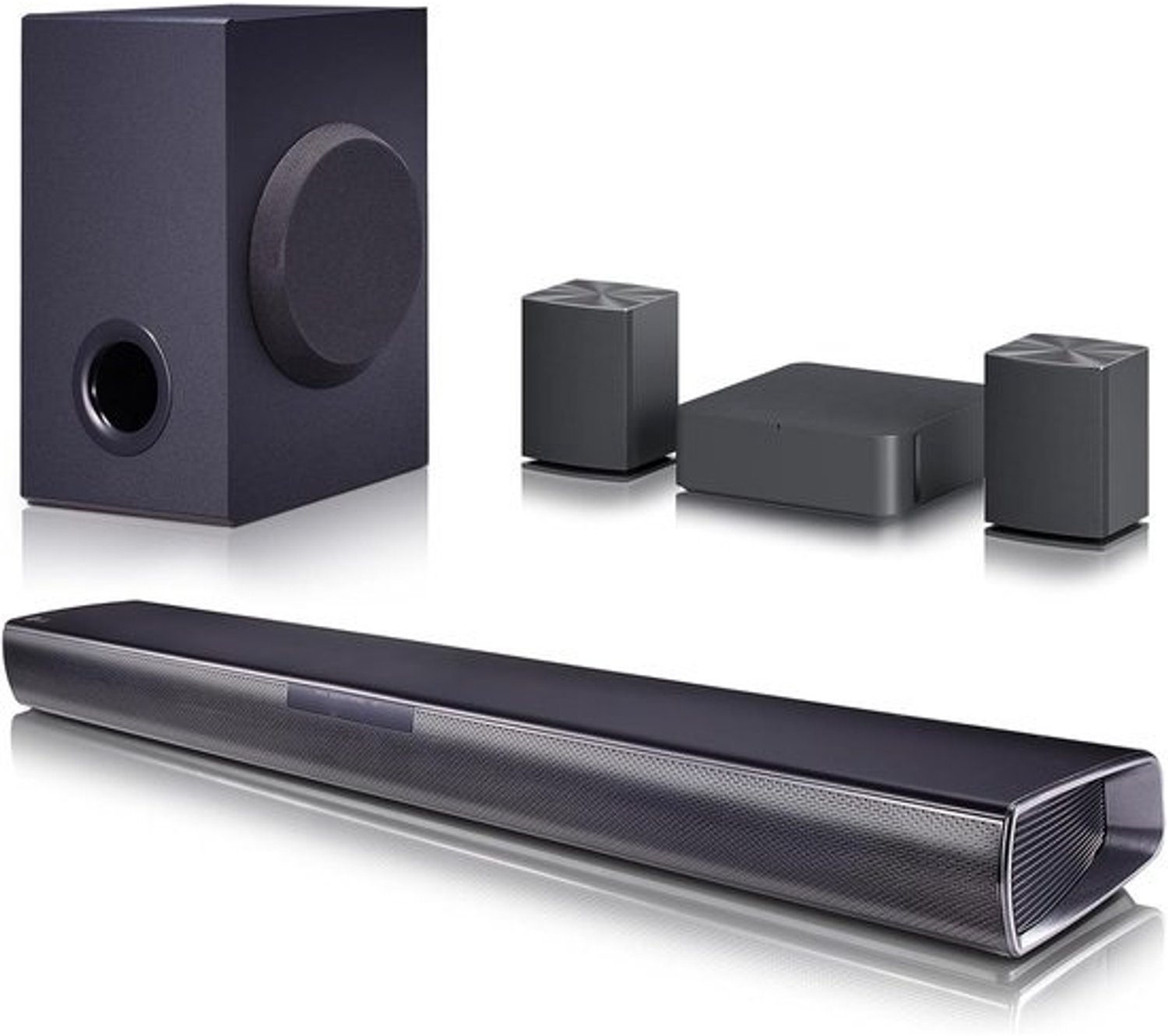 LG SQC4R slimme soundbar met 220 W vermogen, Dolby Digital, compatibel met LPCM, bas-equalizer, 4.1 kanalen, zwart