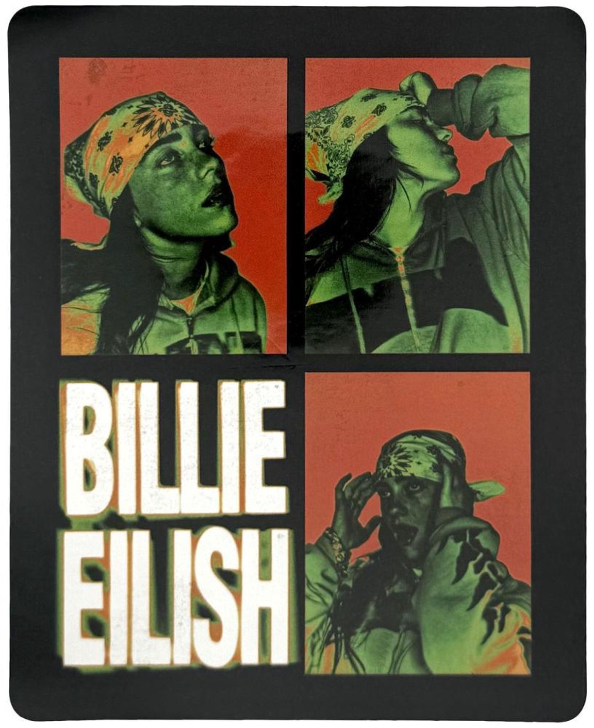 Billie Eilish - 3 Photo Logo Sticker - Zwart/Multicolours