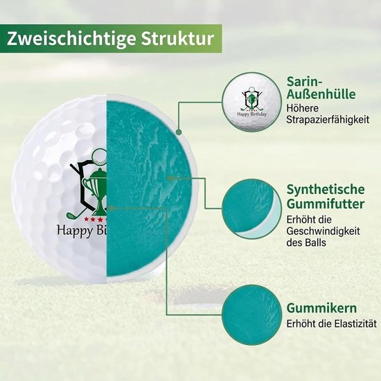 Golfballen Set voor Verjaardagscadeau - Grappige Golfballen met Opbergzak voor Golfspelers en Liefhebbers van Golf, Perfect voor Elke Verjaardag — afbeelding 2
