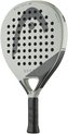 Head Evo Speed padelracket in lichtgrijs met donkergrijze details, zwart HEAD-logo en zwarte grip.