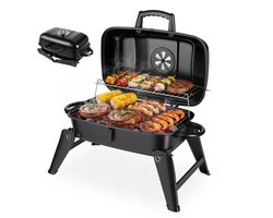 Draagbare Houtskool Barbecue - 2-in-1 Grill & Oven - Opvouwbaar met Houten Handvat