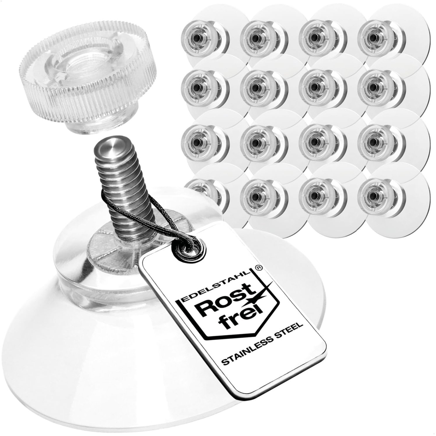 Zuignappen Ø 30 mm - Extra sterke grip op gladde oppervlakken - M4-schroefdraad - Transparant - Eenvoudige montage zonder boren - Stevige grip - Zuignap