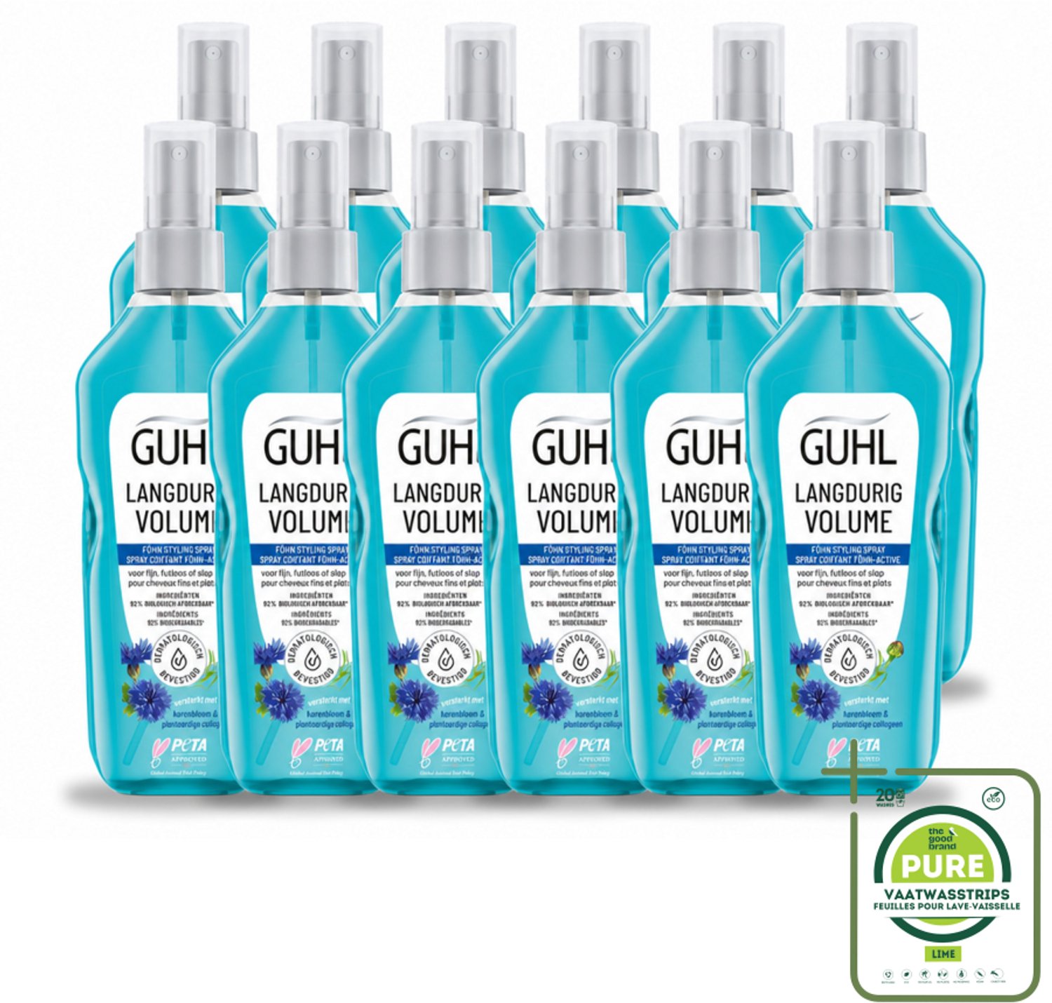 12 x Guhl - Styling Spray - Föhn Active - 125 ml - Grootverpakking - Vaatwasstrips - Haar Volume - Haar Grip - Haar Body - Haar Verzorging - Haar Fixatie