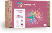 Doos Connetix Pastel Geometrie Pakket met 40 magnetische tegels en illustratie van een stervormig ontwerp.