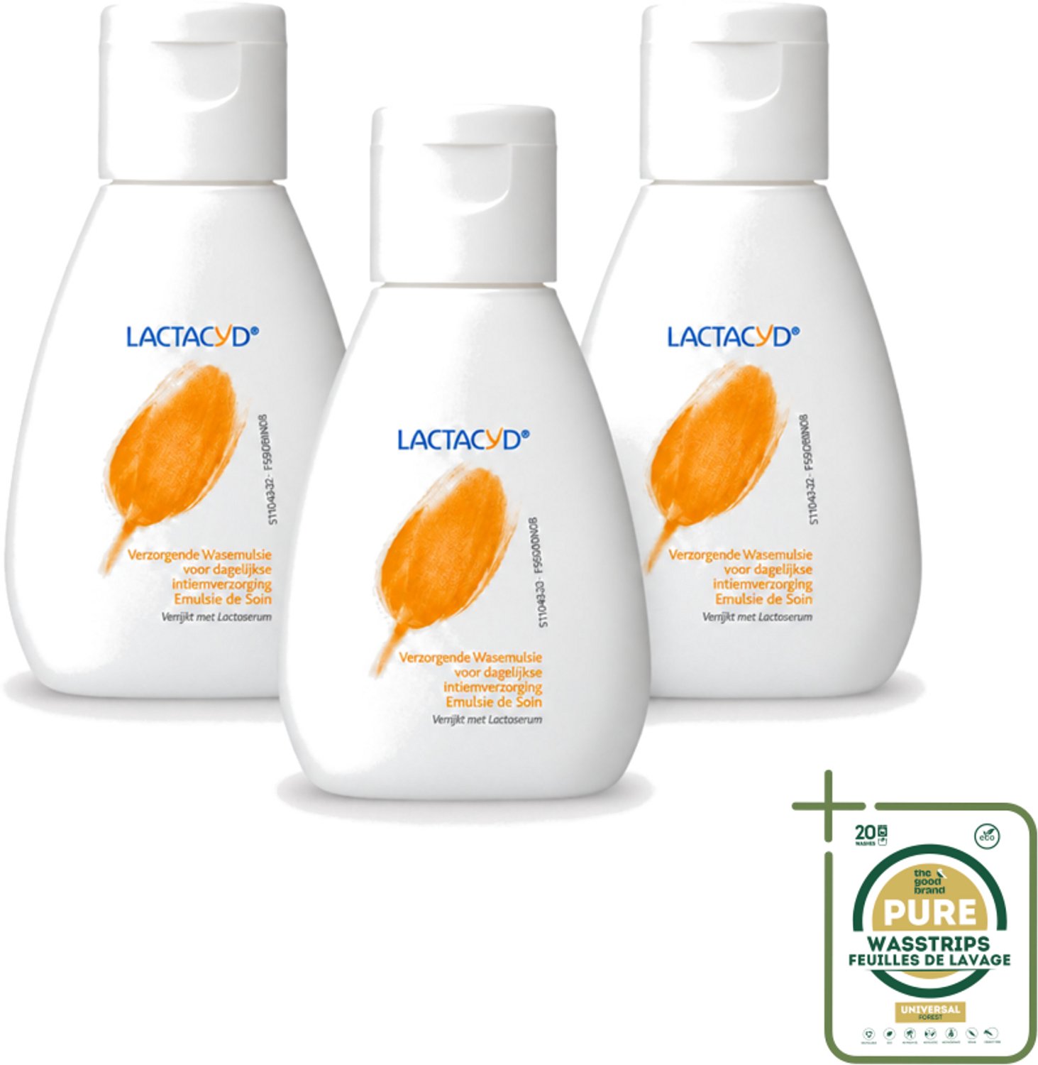 3 x Lactacyd – Verzorgend – Mild en pH-vriendelijk – 50 ml - Wasstrips - Intieme Verzorging - Wasemulsie - PH-vriendelijk - Melkzuur - Droogheid