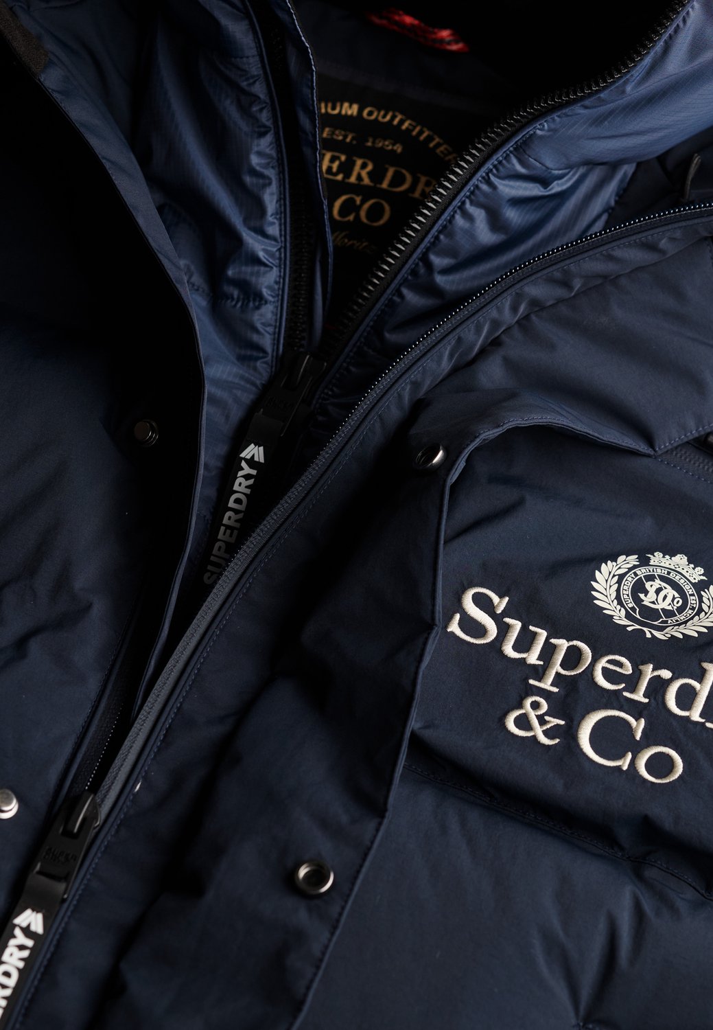 Superdry Ski Sports Gewatteerde Jas Heren Ski jassen Marineblauw