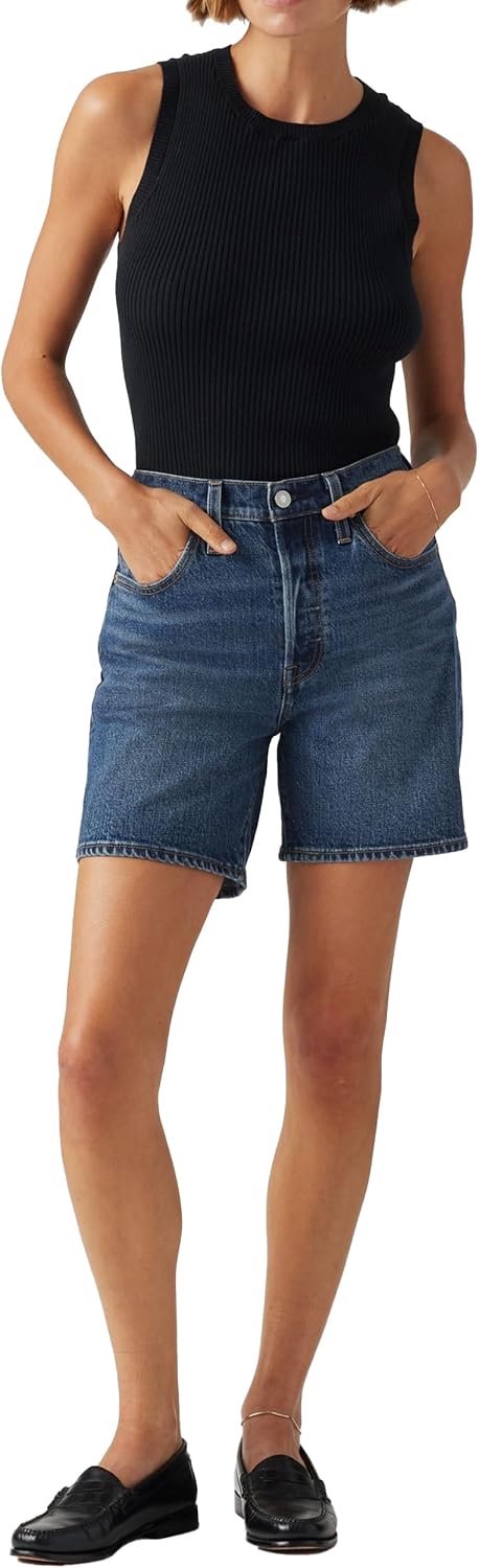 Levi’s 501 Dames Shorts Middellange Pasvorm Blauw