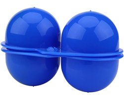 Set van 2 Draagbare Eierencontainers - Ideaal voor Keuken, Kamperen, Picknicks en Buitenactiviteiten, Blauw