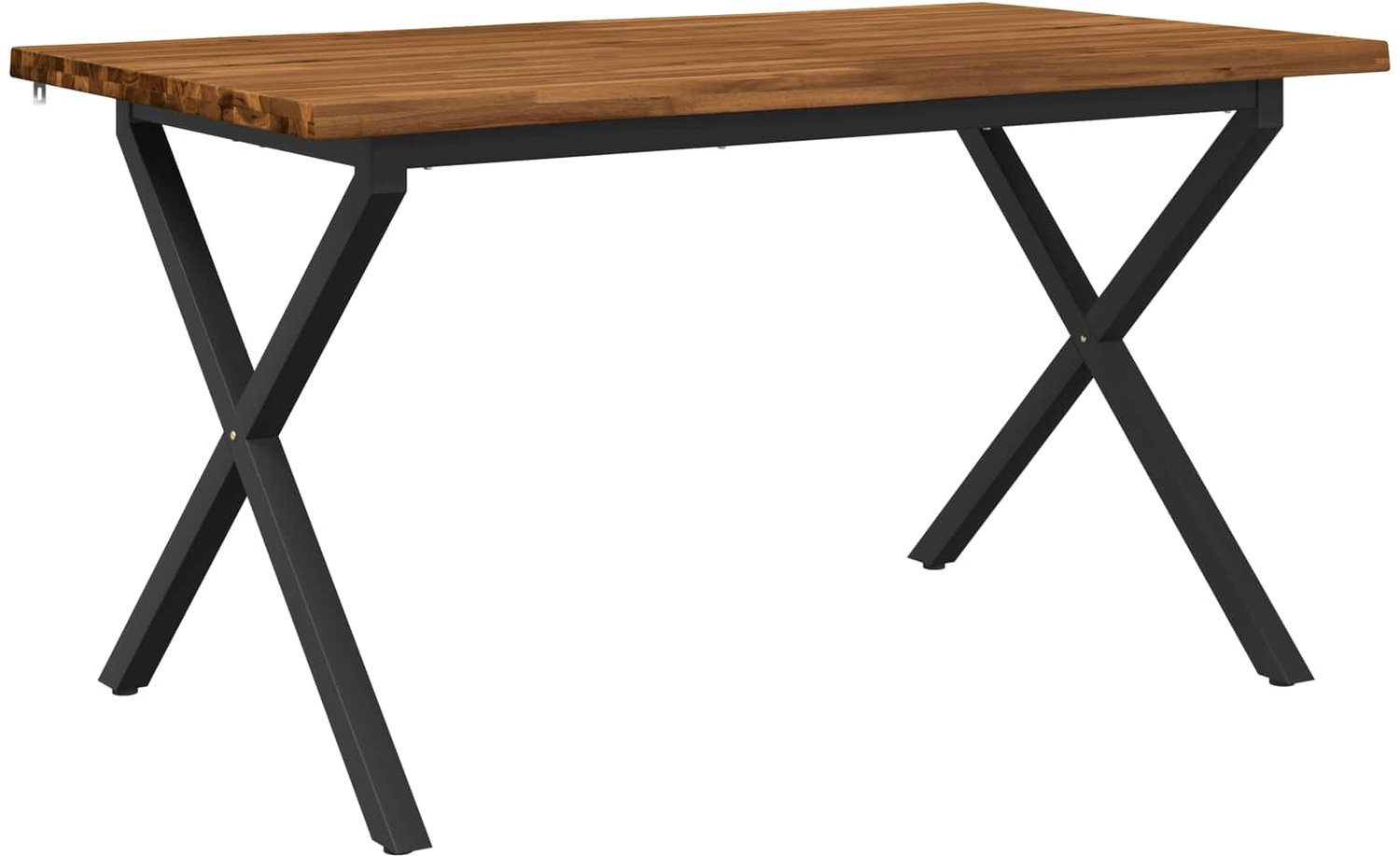vidaXL Eettafel - met - levendige - rand - 140 - x - 70 - x - 75 - cm Naturel