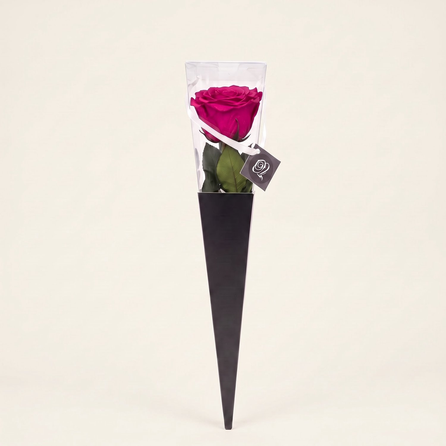 Charle Roses Icon - Echte houdbare roos met steel - 50 cm - Royal Fuchsia felroze - in cadeauverpakking