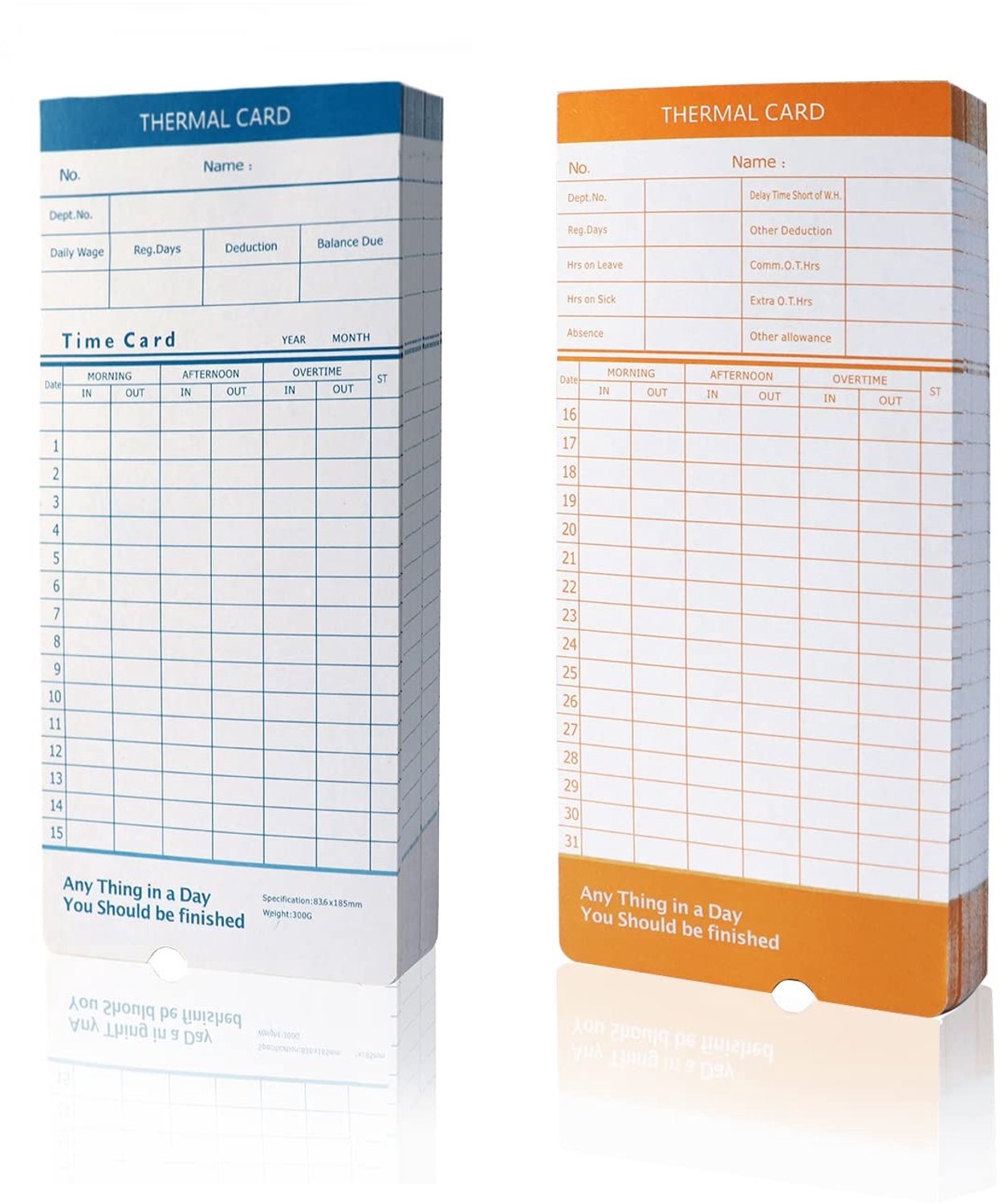 Thermisch Papier Tijdkaarten, 50 Stuks voor Werknemers