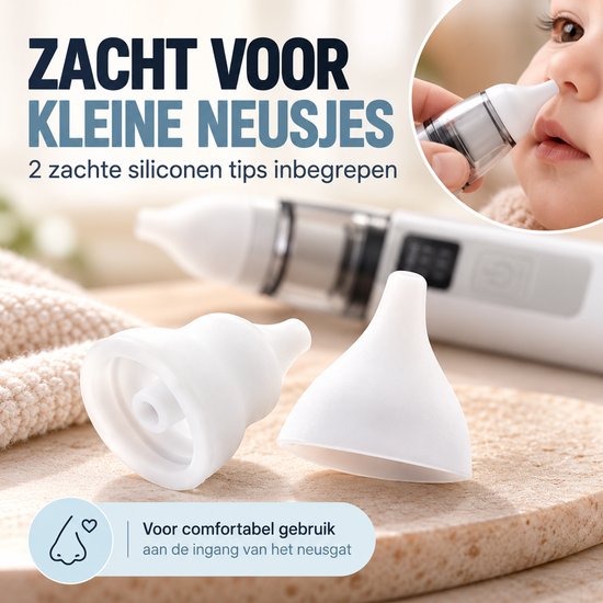 Neusreiniger Baby - Elektrische Neuszuiger - Snoetenpoetser - Aspirator - 6 Zuigstanden - Snotzuiger Baby — afbeelding 5