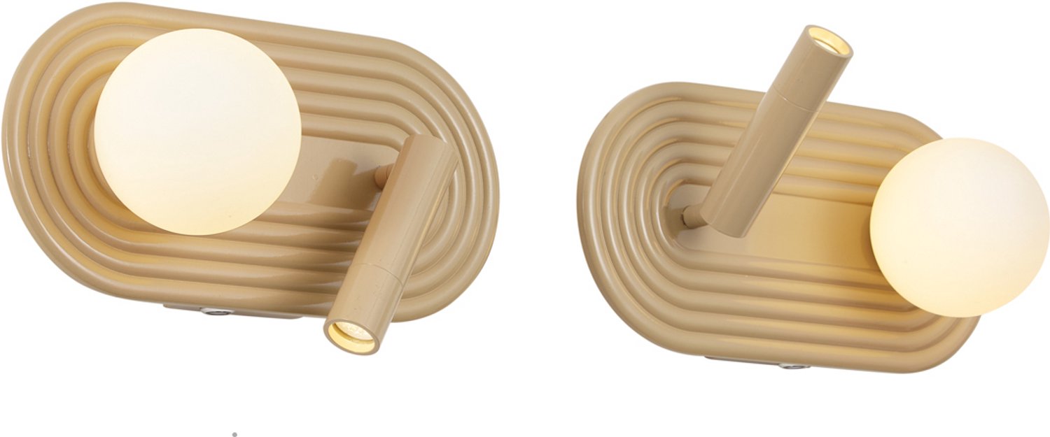 Qazqa retro wandlamp met leesarm - Lila - taupe, max. 8W, geschikt voor led, 18.8cm, ideaal als slaapkamer en woonkamer lamp