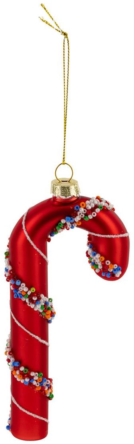 Feeric lights & Christmas Suspension de sapin sucre d'orge en verre rouge H. 15 cm Transparent