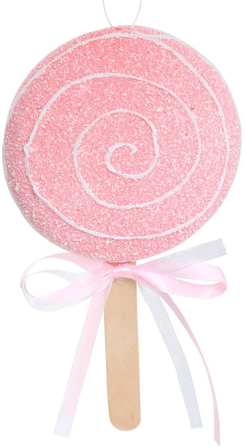 Feeric lights & Christmas Pastelkleurige dennenboom-hangsieraden in lollyvorm, 18 cm Rose