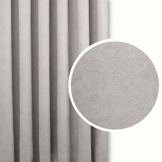 Verduisterende Gordijnstof 50x190cm - Grijs, Velours