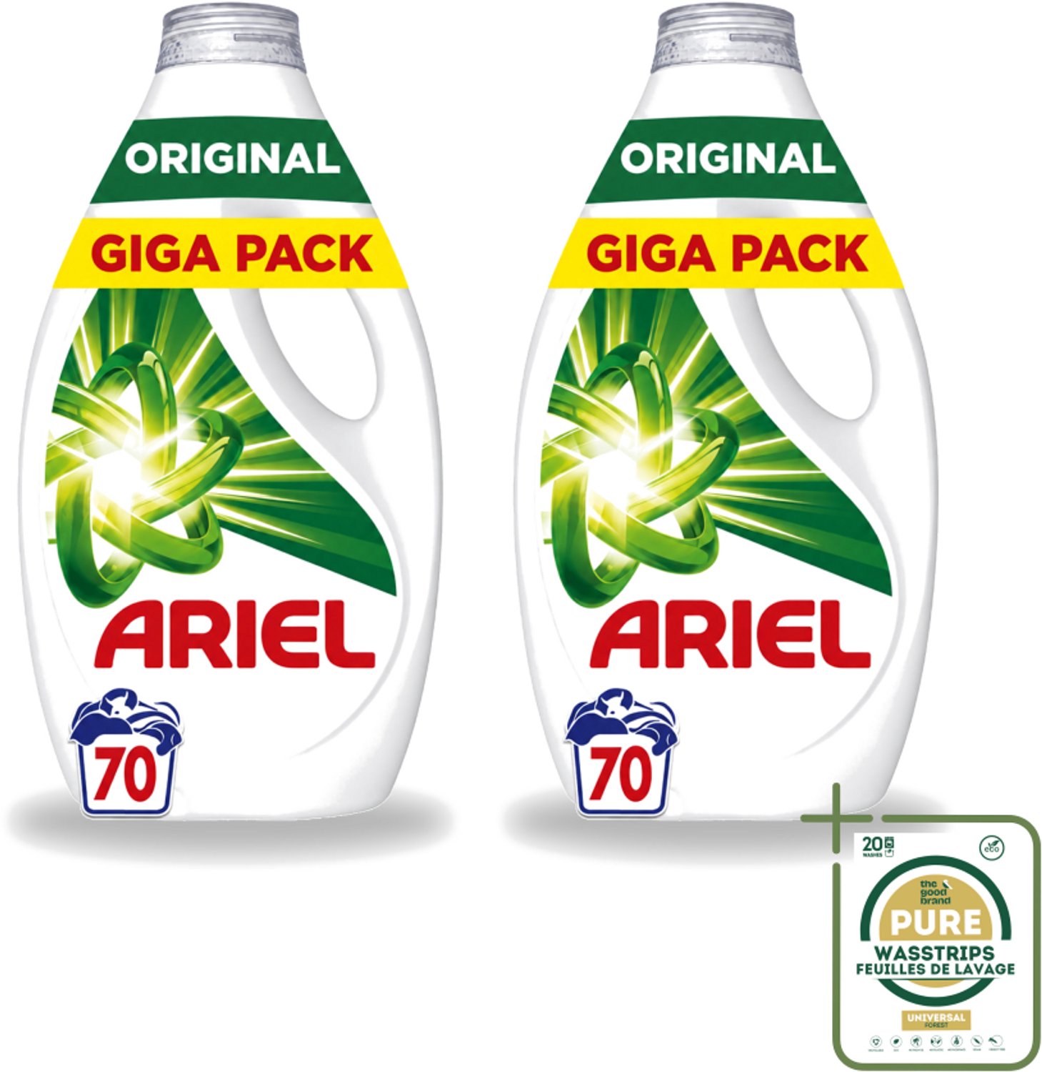 2 x Ariel – Vloeibaar Wasmiddel – Original – 3150 ml – 70 wasbeurten - Wasstrips - Vloeibaar Wasmiddel - Vlekverwijdering - Wasmiddel Voor Vlekken - Wasmiddel Voor Kleding - Wasmiddel 3150 Ml