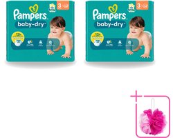 2 x Pampers – Luiers – Baby-Dry Maat 3 (6-10 kg) – 34 Luiers - Bulkverpakking - Babyluier - Douchemop - Babydouche