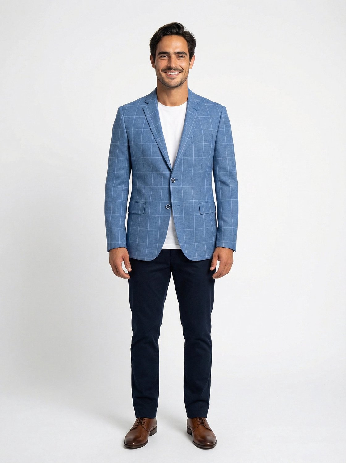 Colbert Geruit Royal Blue Jersey "Kefira" - Mister Steven - De Heerenkamer Utrecht