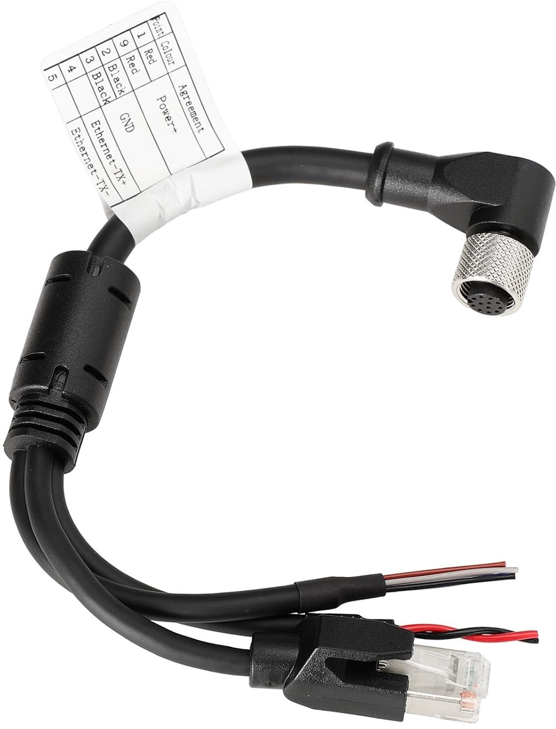 M12 Aviation 12 Pin Female Rechte Hoek naar RJ45 Vliegende Kabel voor DJI Livox Mid-360 LiDAR Sensor, 25cm, Netwerk, Ethernet, Debugging