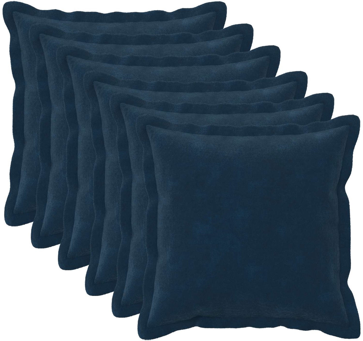 vidaXL Dekenkussen - 6 - st - HOUTEN - Blauw - 35 - x - 35 - cm - Microfiber - Fleece