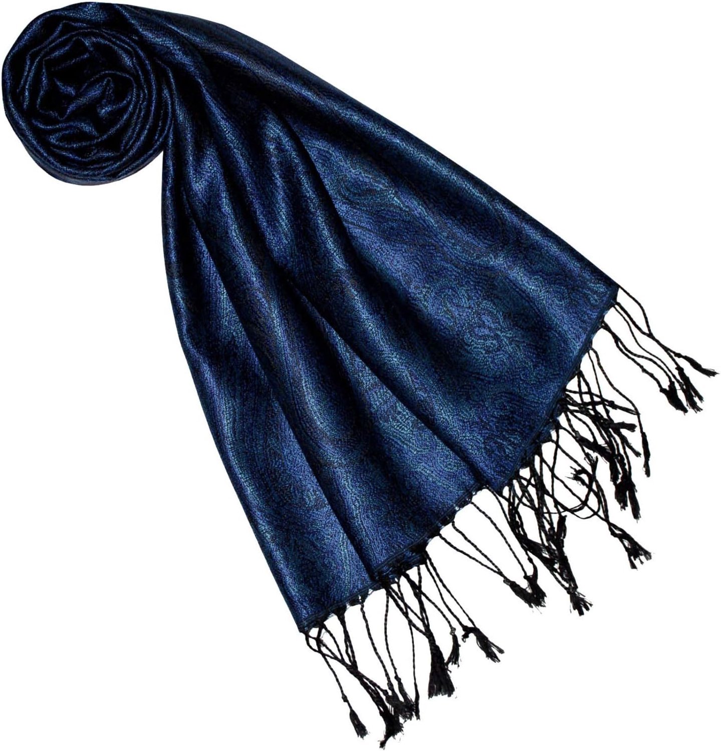 Luxe Zijden Sjaal Dames Jacquard Geweven Paisley Patroon 70x190cm