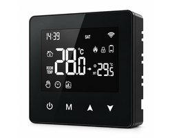 Slimme thermostaat | Voor CV aan/uit | Wifi opbouw | Touchscreen | Tuya Smart Life | Zwart