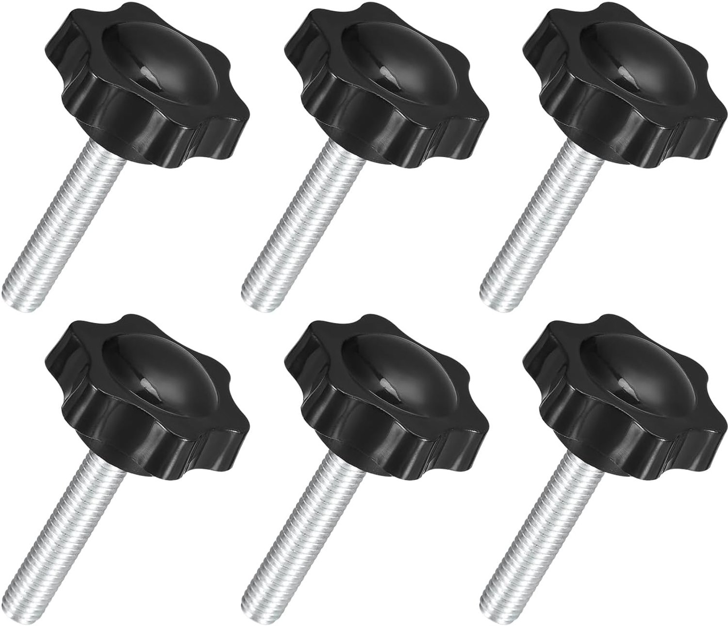 Spanknop M8 x 40 mm - kunststof schroefvervangingsknop - handmatig spannen voor parapluvoet - 6 stuks - Vemera