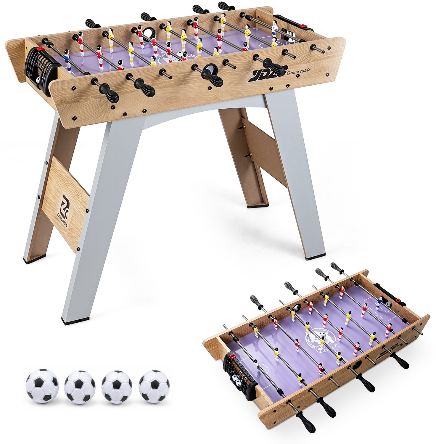 COSTWAY 2-in-1 tafelvoetbal met afneembare poten