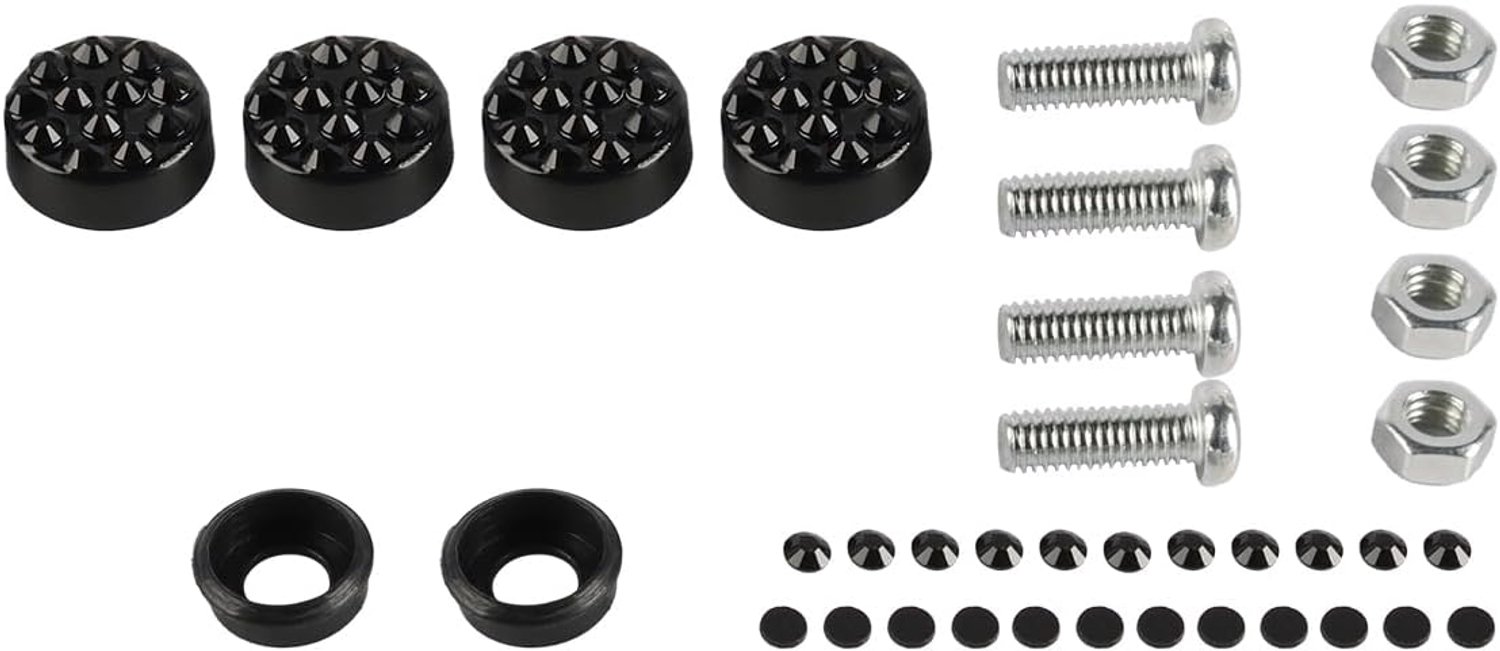Kentekenplaatschroefdop Set - Universeel - Decoratief met strass steentjes - Geschikt voor motorfietsen en auto's - m-winkel