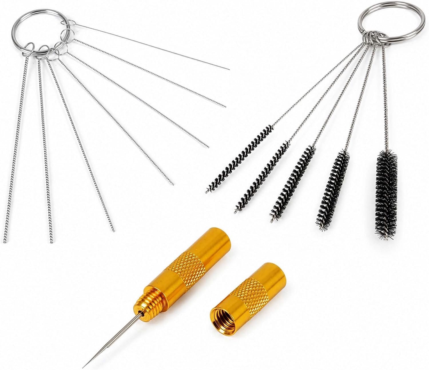 Airbrush set reinigingsborstels - 5 stuks roestvrij staal en nylon - voor optimale reiniging - ServiceTopper