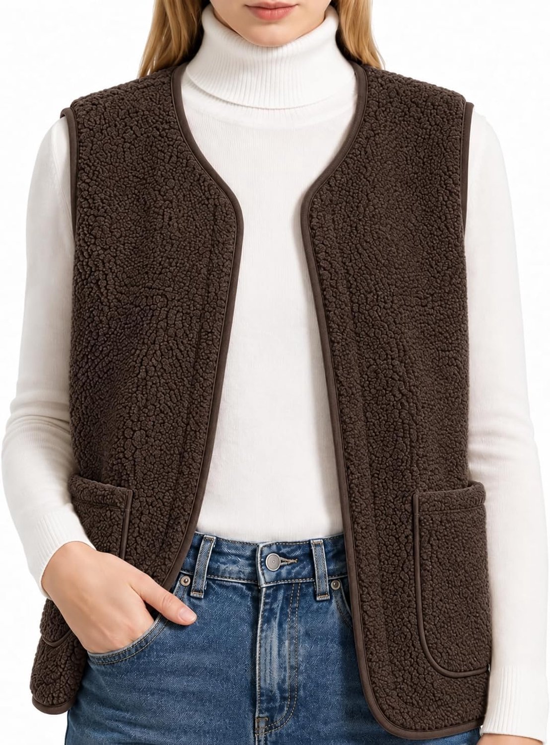 Fleece Weste, zonder mouwen