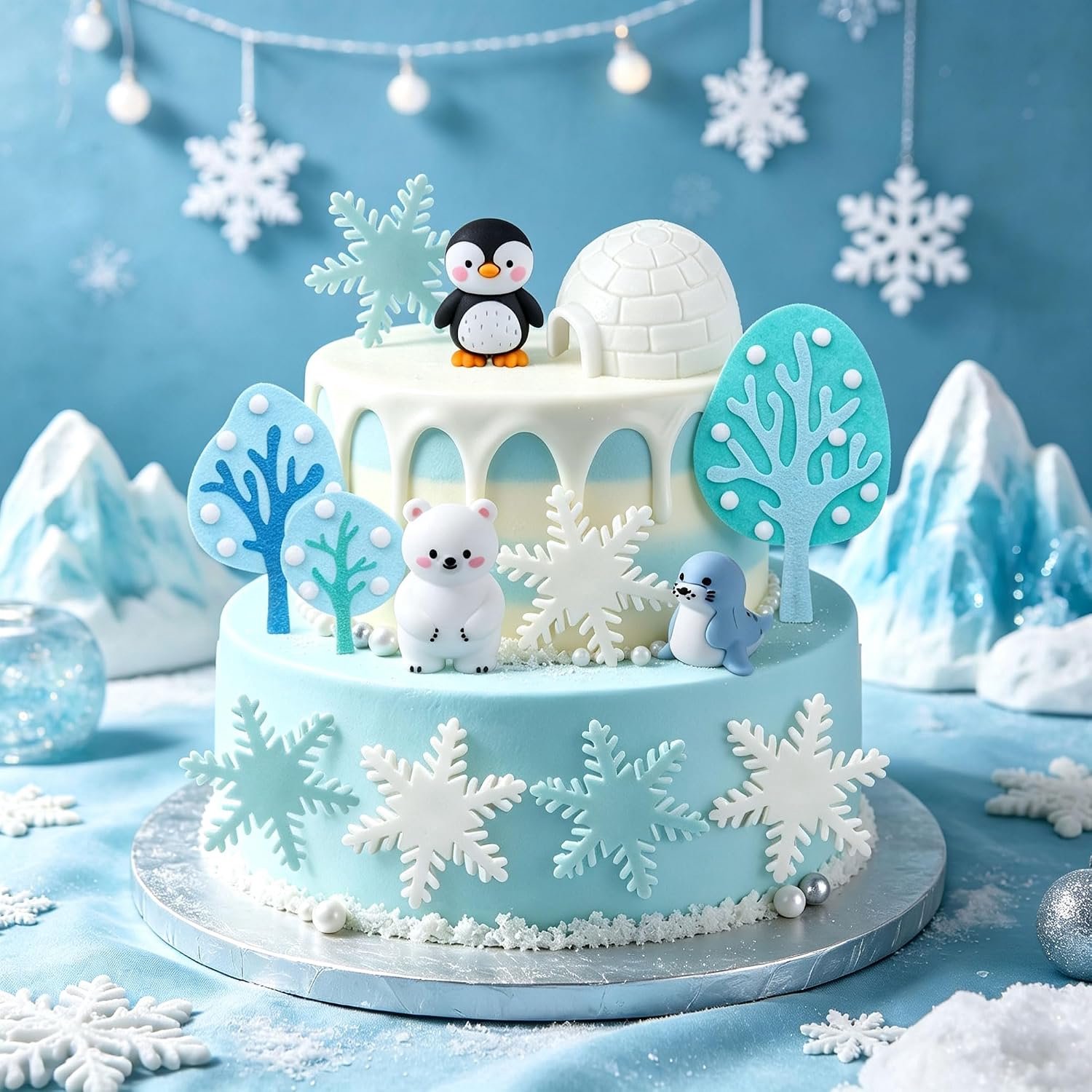 Pinguin verjaardagstaart decoratie