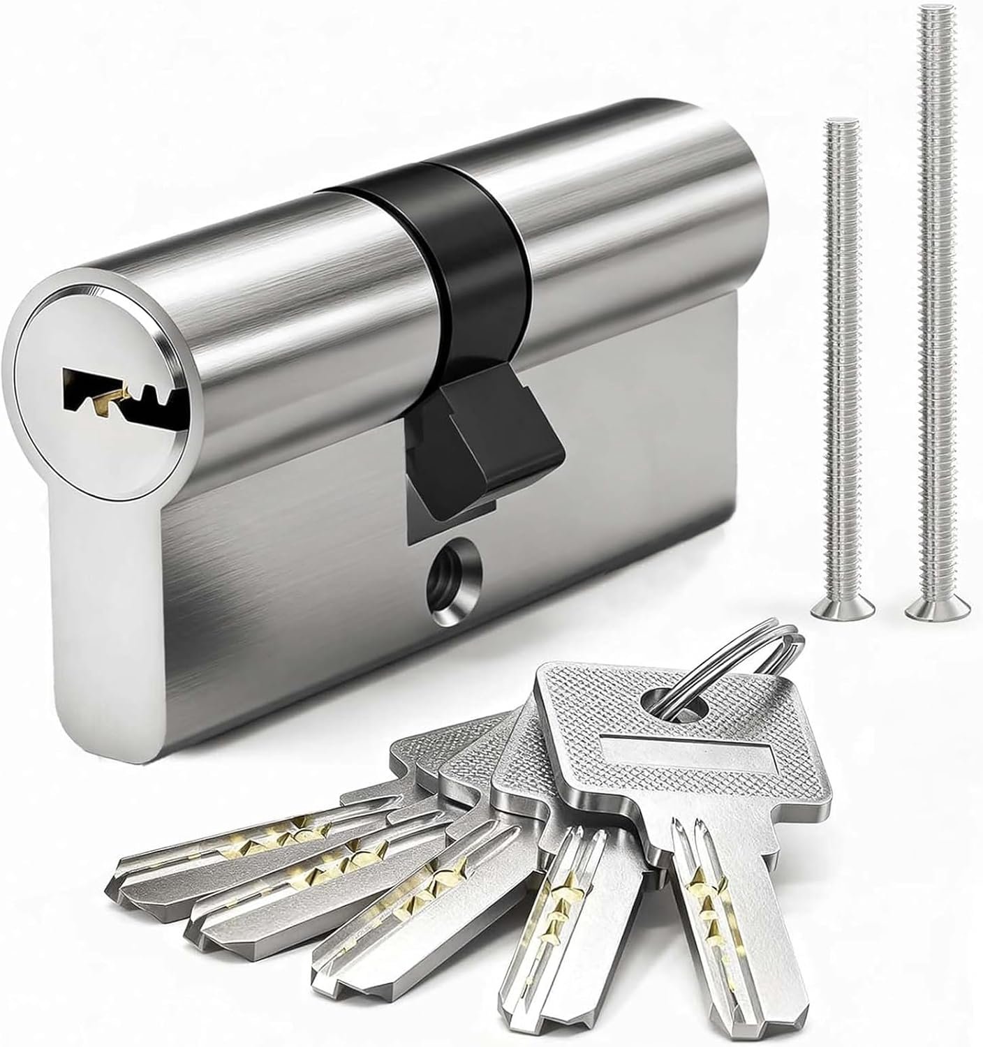 Cilinderslot 70 mm - profielcilinder messing - met 5 sleutels - hoge veiligheid - m-winkel