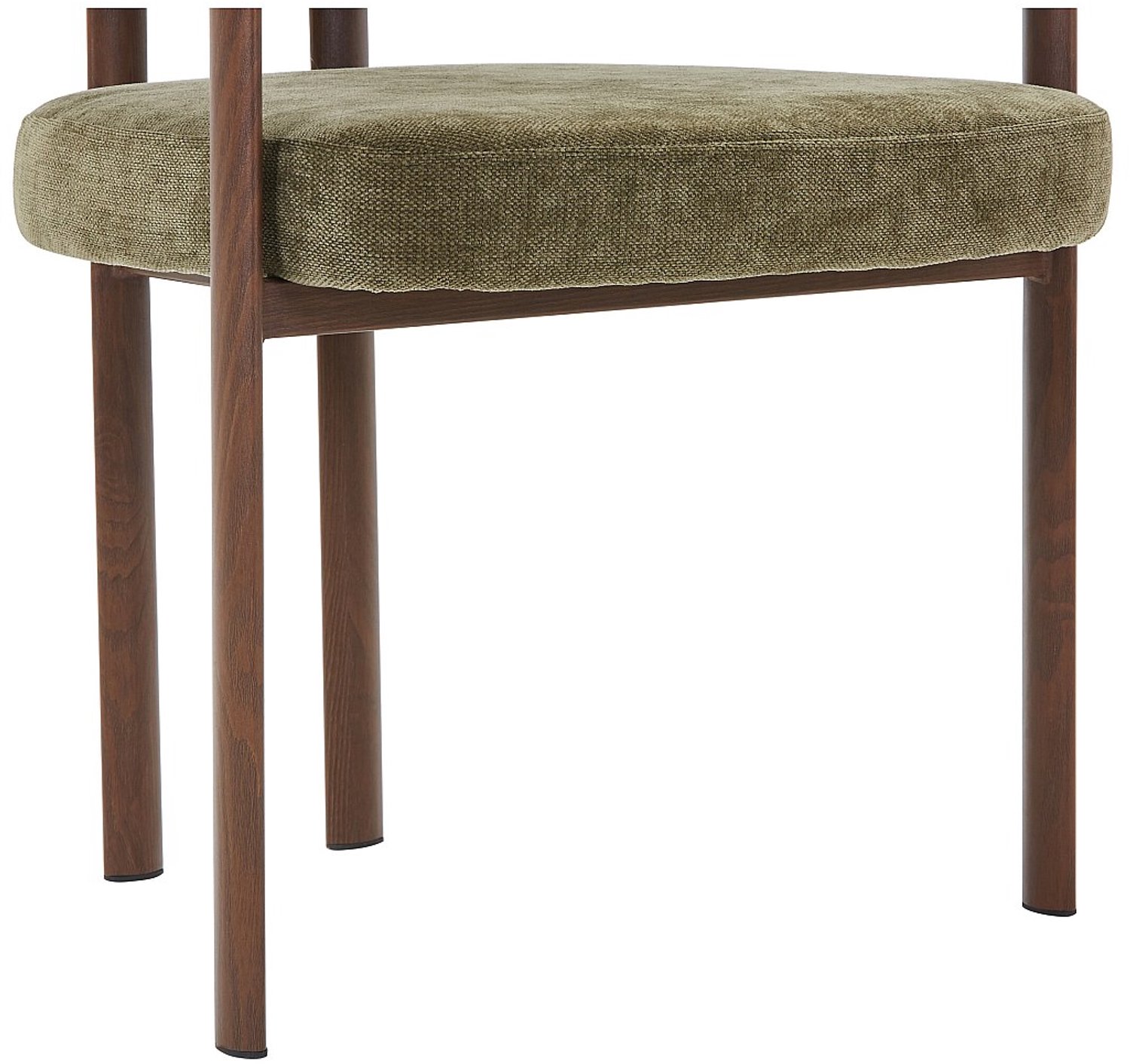 Vente-unique Set van 6 stoelen in stof en metaal met houtlook - Groen en donker naturel - CIBARO Kaki