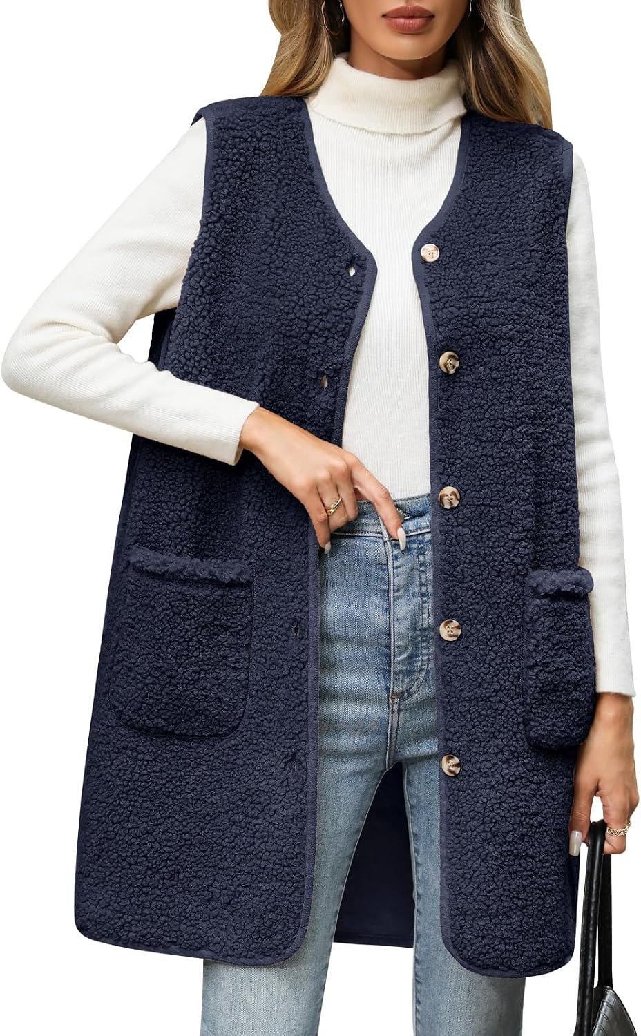 Teddy fleece vest voor dames