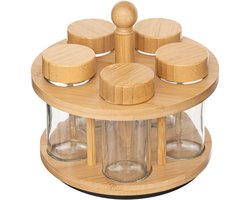 5five Simply Smart - Draaiende kruidencontainer COZY, 4 glazen potjes