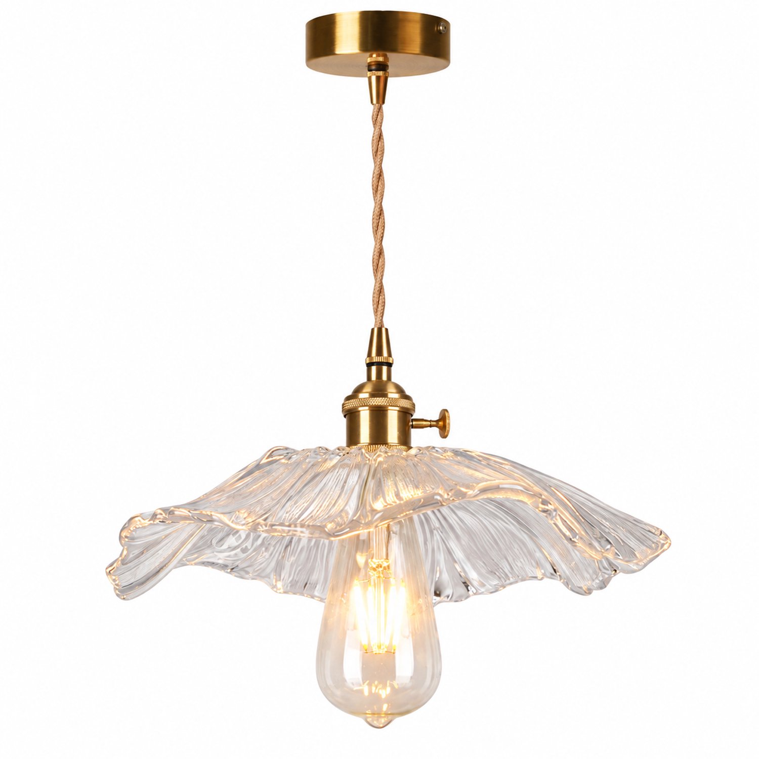 Retro LED-hanglamp met glazen bloemen - geschikt voor bars, slaapkamers, woningen en veranda's